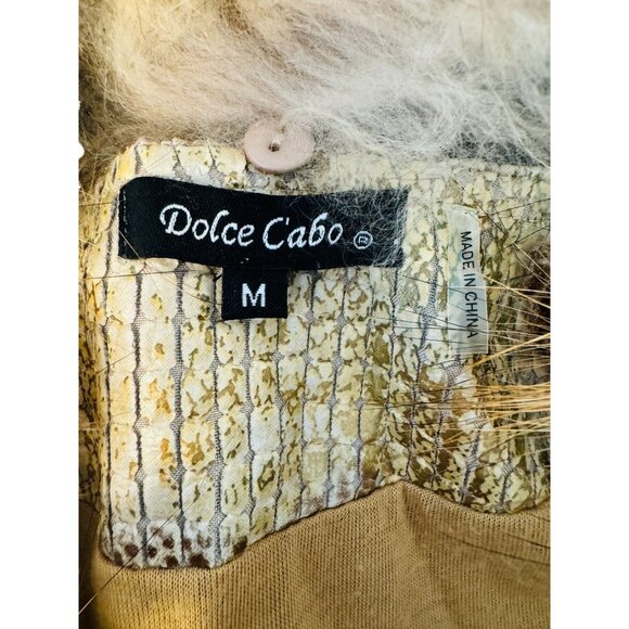 Dolce Cabo Womens M Fur Vest Raccoon Trim Snake Print - Picture 2 of 11